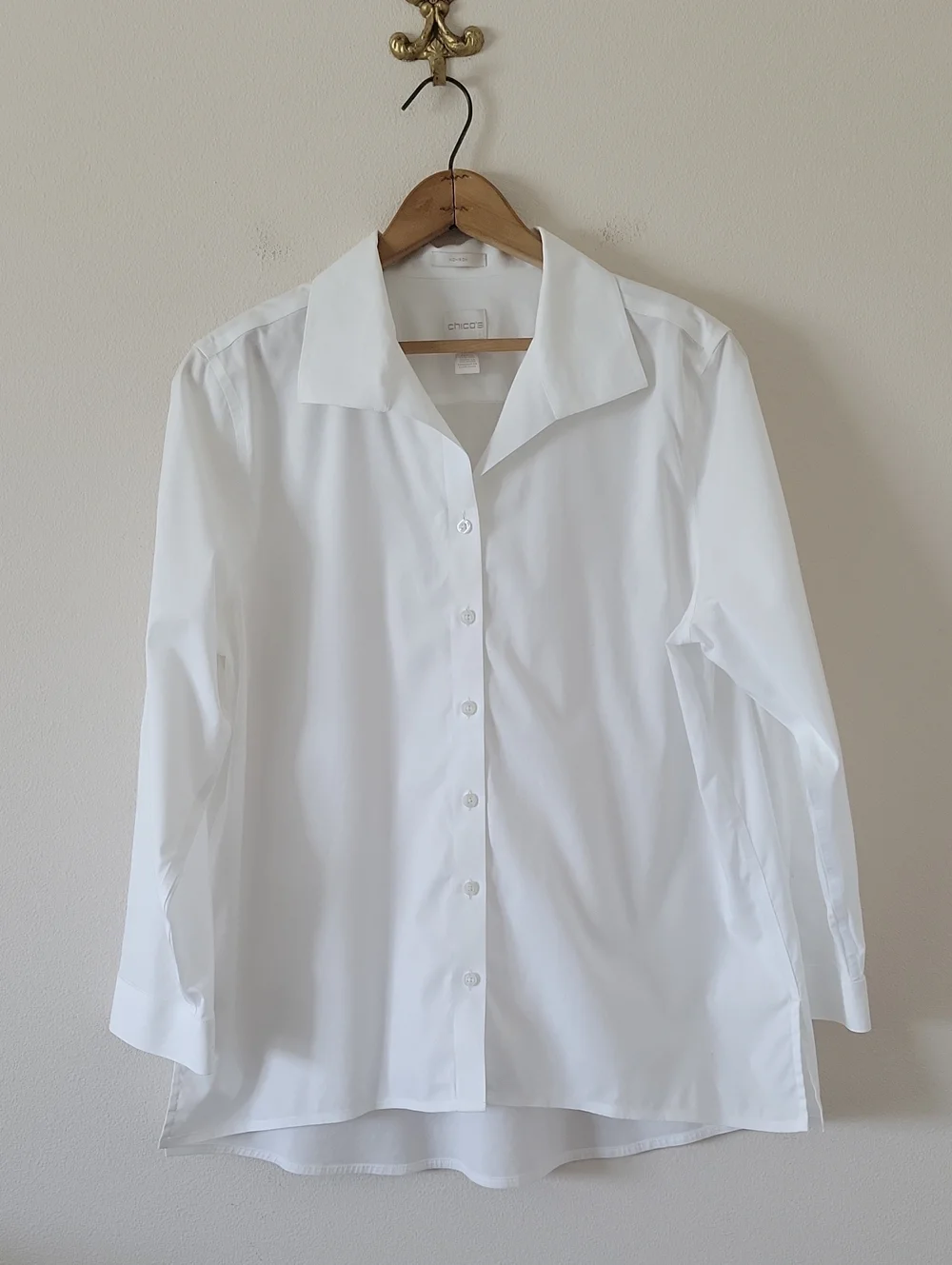 Chico's White No Iron Button Down Shirt Size XLP